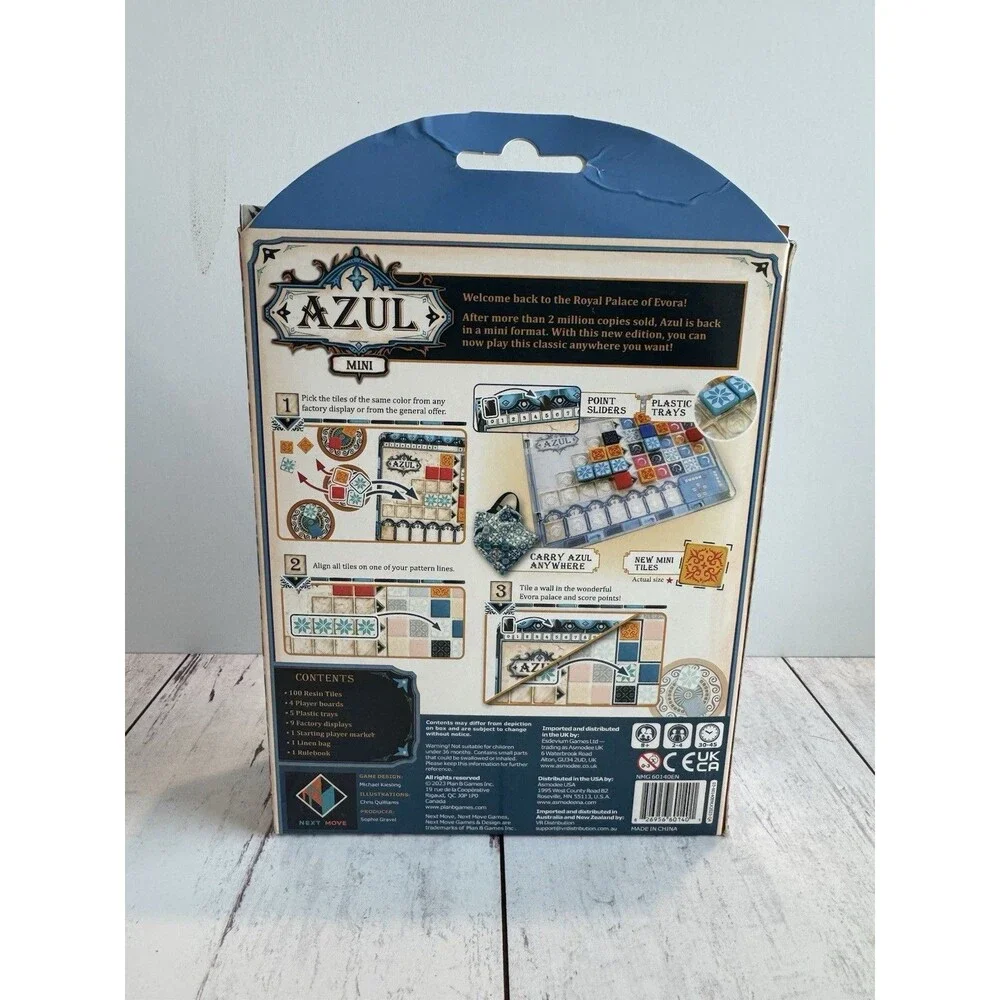 Next Move Azul Mini Strategy Board Game 2P Ages 8+ 2023 Spiel des Jahres